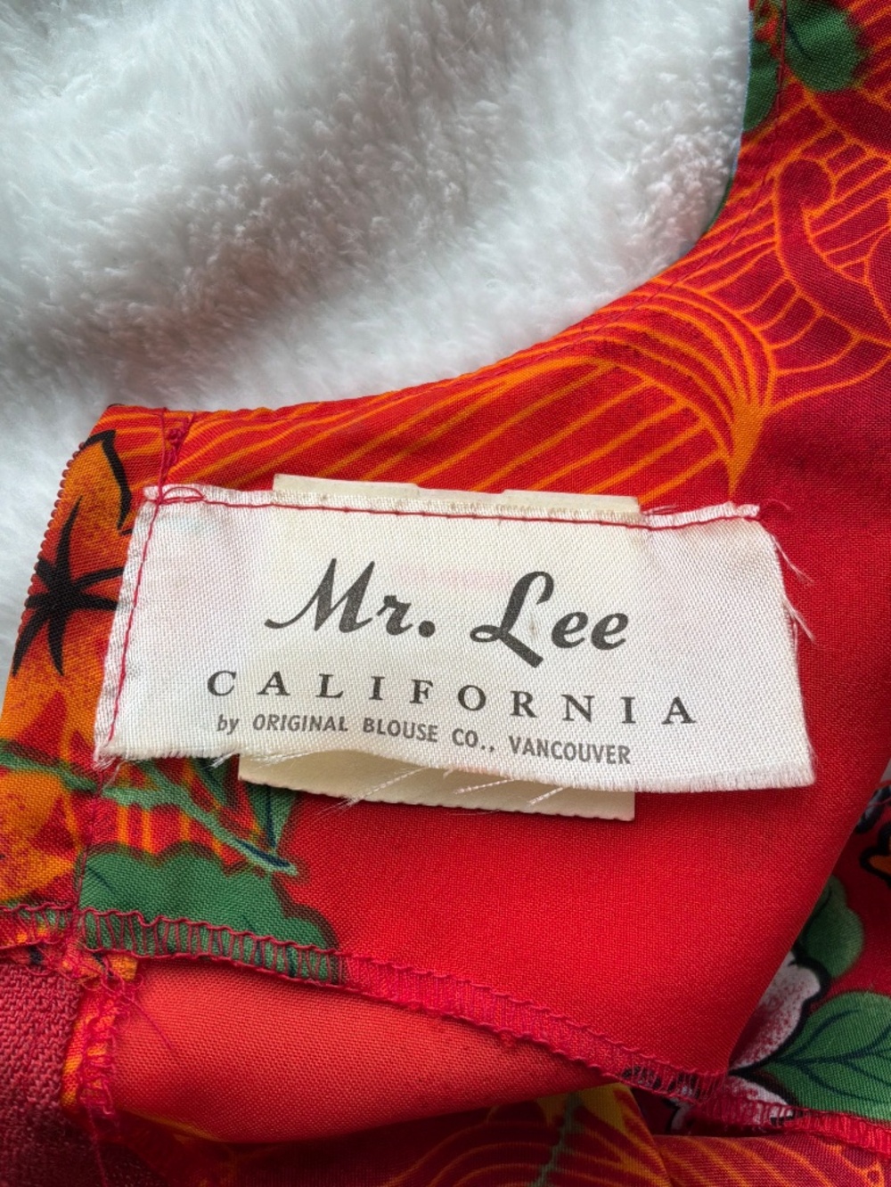 Vintage 70s Mr Lee California Hawaiian Floral Midi Sheath Dress W/Sash Size 12 - Picture 3 of 13